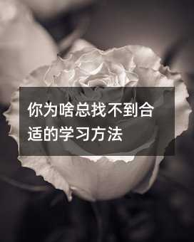 你為啥總找不到合適的學習方法