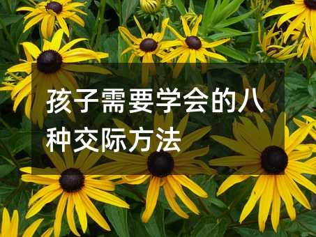 孩子需要學會的八種交際方法
