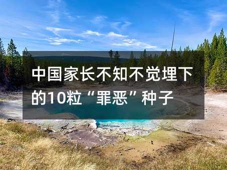 中國家長不知不覺埋下的10粒“罪惡”種子
