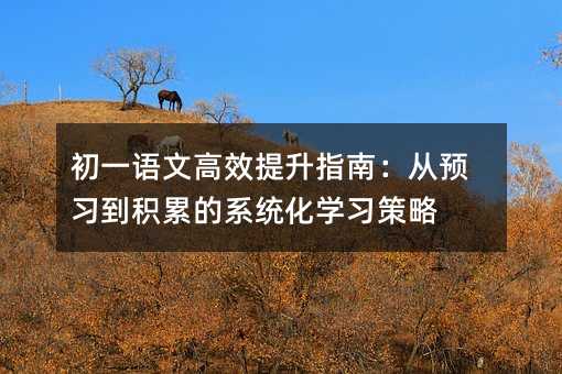 初一語文高效提升指南：從預習到積累的系統(tǒng)化學習策略