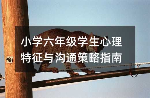 小學六年級學生心理特征與溝通策略指南