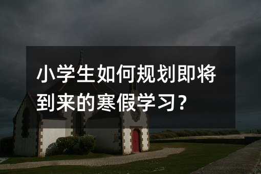 小學生如何規劃即將到來的寒假學習？