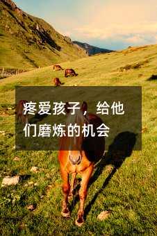 疼愛孩子,給他們磨煉的機會