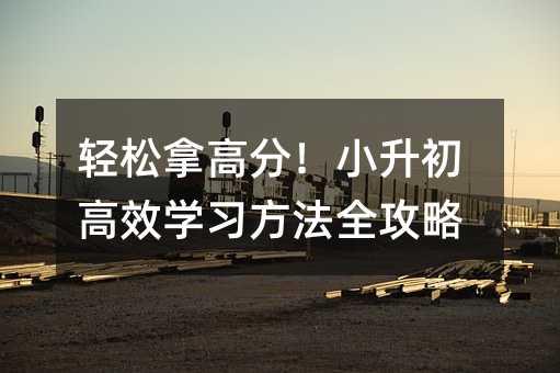 輕松拿高分!小升初高效學(xué)習(xí)方法全攻略