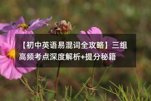【初中英語易混詞全攻略】三組高頻考點深度解析+提分秘籍