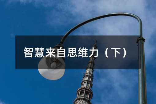 智慧來自思維力(下)