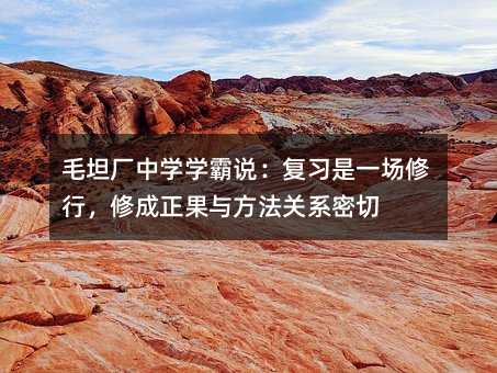 毛坦廠中學(xué)學(xué)霸說:復(fù)習(xí)是一場修行,修成正果與方法關(guān)系密切