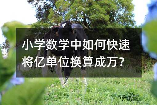 小學數學中如何快速將億單位換算成萬?