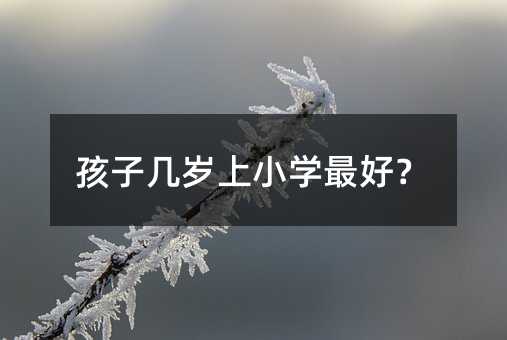 孩子幾歲上小學最好?