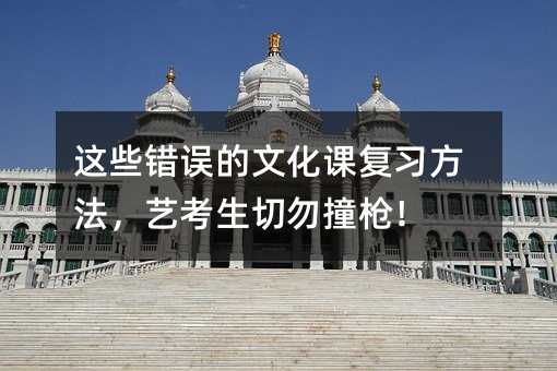 這些錯誤的文化課復習方法,藝考生切勿撞槍!