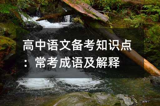 高中語文備考知識點:常考成語及解釋