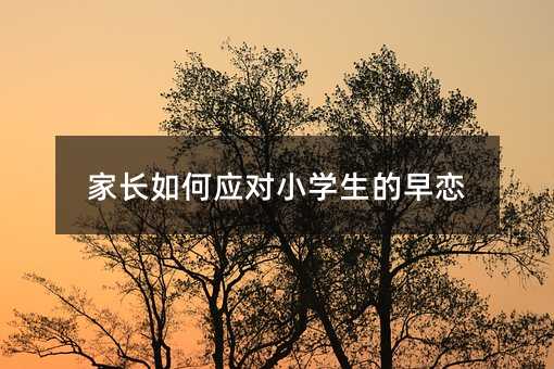 家長如何應對小學生的早戀