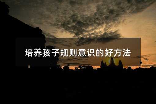 培養孩子規則意識的好方法
