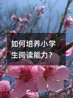 如何培養小學生閱讀能力?