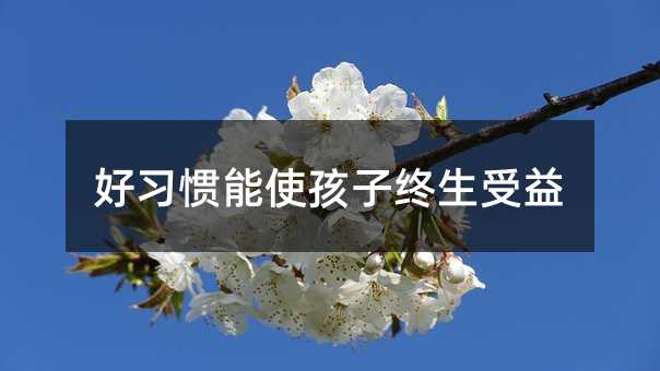 好習慣能使孩子終生受益
