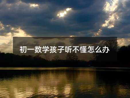 初一數學孩子聽不懂怎么辦