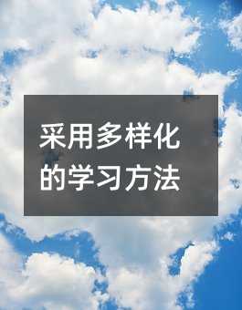 采用多樣化的學(xué)習(xí)方法