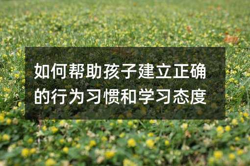 如何幫助孩子建立正確的行為習慣和學習態度