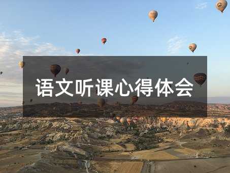 語文聽課心得體會