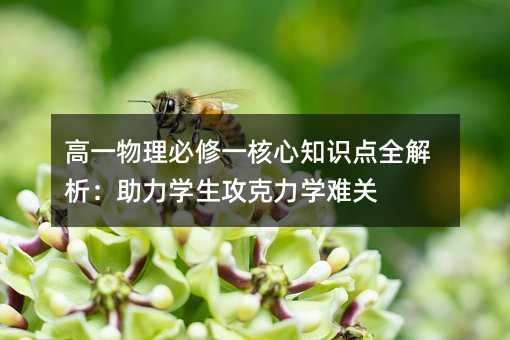 高一物理必修一核心知識點全解析:助力學生攻克力學難關