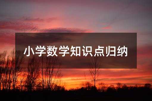 小學(xué)數(shù)學(xué)知識點(diǎn)歸納