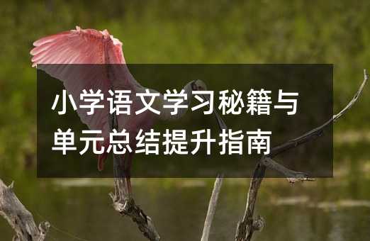 小學(xué)語文學(xué)習(xí)秘籍與單元總結(jié)提升指南