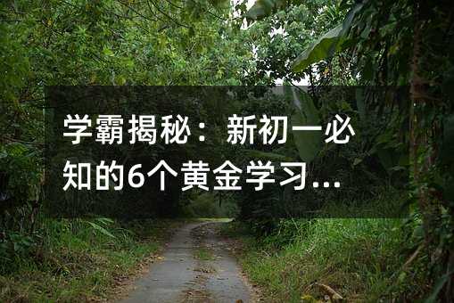 學霸揭秘:新初一必知的6個黃金學習法則