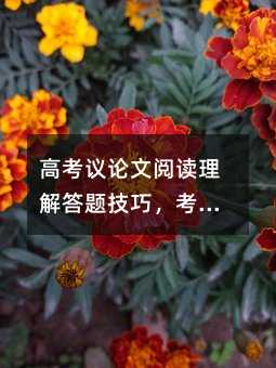 高考議論文閱讀理解答題技巧,考前必會!