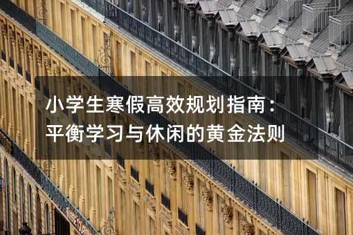 小學(xué)生寒假高效規(guī)劃指南:平衡學(xué)習(xí)與休閑的黃金法則