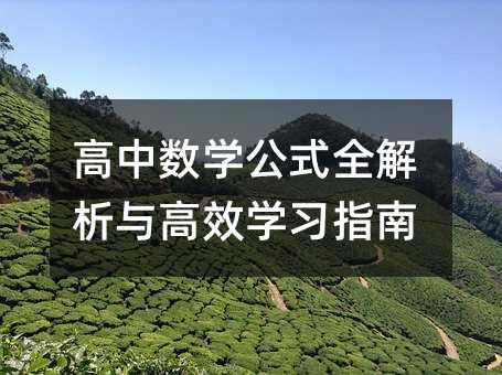 高中數學公式全解析與高效學習指南