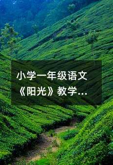 小學(xué)一年級(jí)語文《陽光》教學(xué)指南:讓學(xué)習(xí)充滿童趣與溫暖
