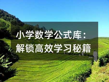 小學數學公式庫:解鎖高效學習秘籍