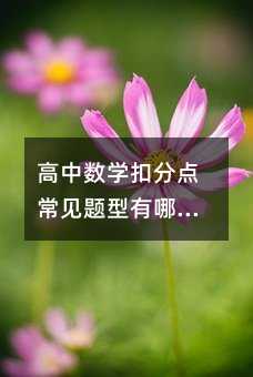 高中數學扣分點常見題型有哪些?