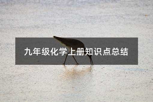 九年級化學上冊知識點總結
