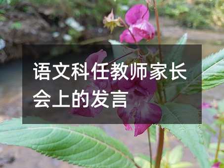語文科任教師家長會(huì)上的發(fā)言