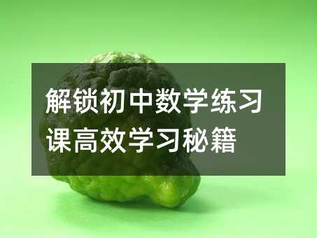 解鎖初中數學練習課高效學習秘籍