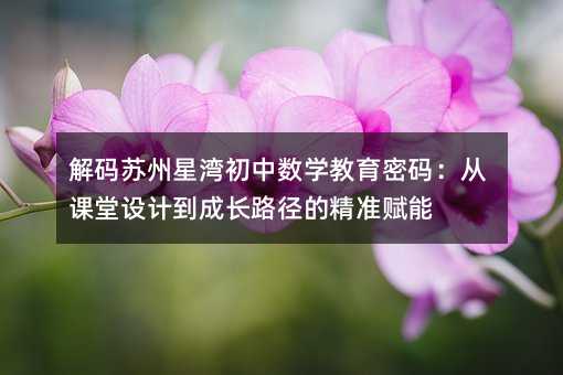 解碼蘇州星灣初中數學教育密碼:從課堂設計到成長路徑的精準賦能