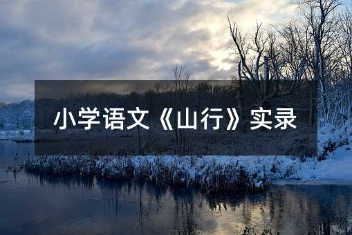 小學語文《山行》實錄