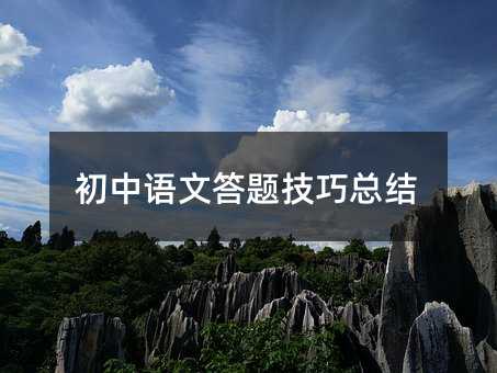 初中語文答題技巧總結