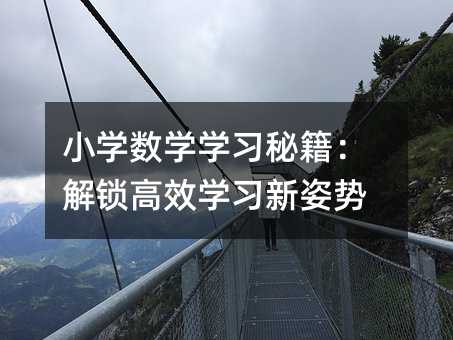 小學(xué)數(shù)學(xué)學(xué)習(xí)秘籍:解鎖高效學(xué)習(xí)新姿勢(shì)