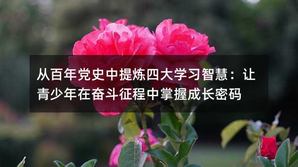 從百年黨史中提煉四大學習智慧:讓青少年在奮斗征程中掌握成長密碼