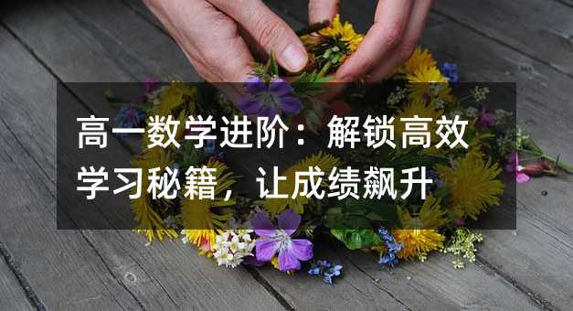 高一數(shù)學(xué)進(jìn)階:解鎖高效學(xué)習(xí)秘籍,讓成績(jī)飆升