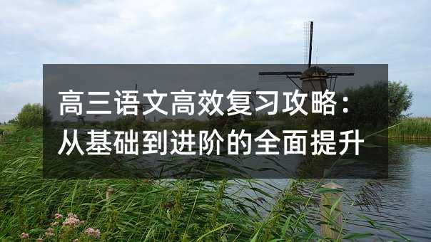 高三語文高效復(fù)習(xí)攻略:從基礎(chǔ)到進階的全面提升