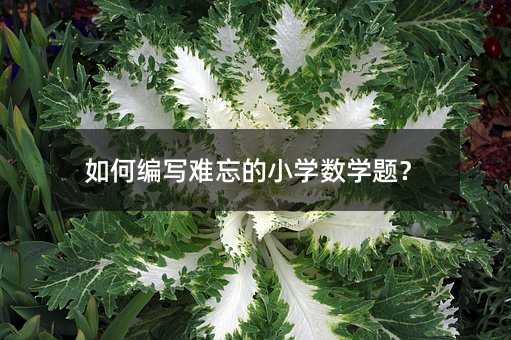 如何編寫難忘的小學(xué)數(shù)學(xué)題?
