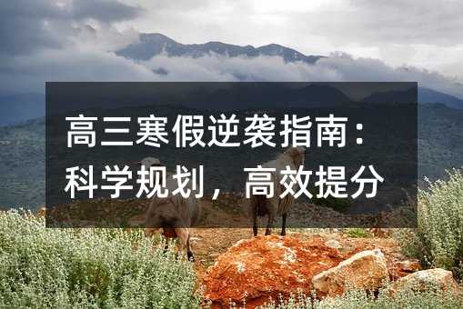 高三寒假逆襲指南:科學規劃,高效提分