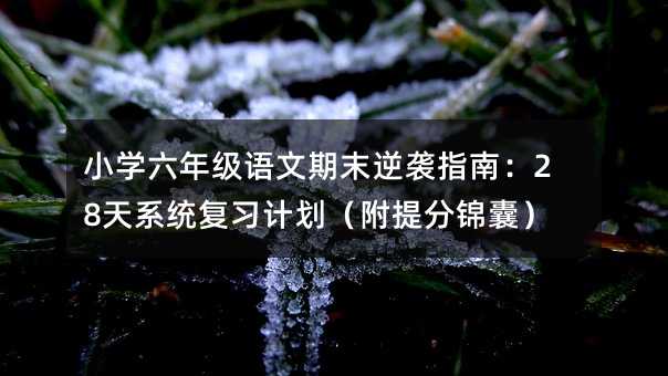 小學(xué)六年級(jí)語(yǔ)文期末逆襲指南:28天系統(tǒng)復(fù)習(xí)計(jì)劃(附提分錦囊)