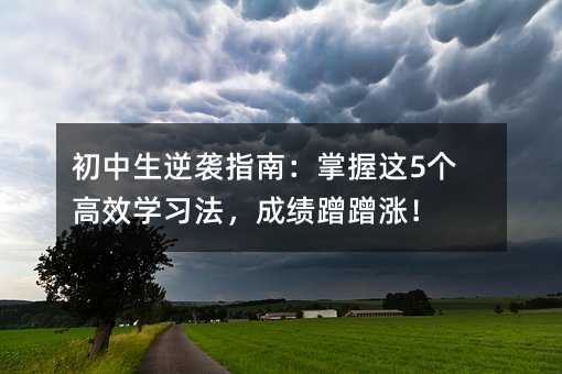 初中生逆襲指南:掌握這5個高效學習法,成績蹭蹭漲!