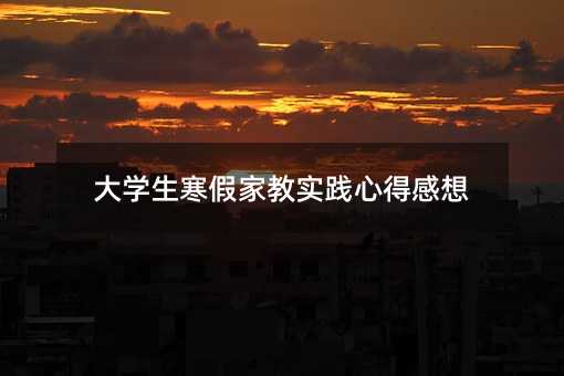 大學生寒假家教實踐心得感想
