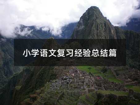 小學語文復習經(jīng)驗總結篇