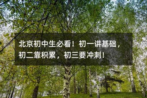 北京初中生必看!初一講基礎,初二靠積累,初三要沖刺!